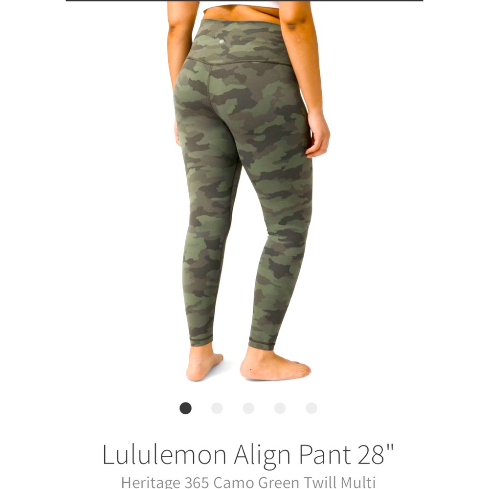 SOLD NWOT Lululemon Align pant 28” Size 4 in Heritage 365 Camo Green Twill Multi
